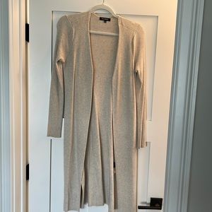 Cream, ribbed duster sweater - size XS